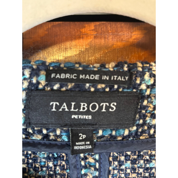 Talbots Tweed Blazer Structured Italian Boucle Fully Lined Multicolor Women's 2P - Picture 8 of 9